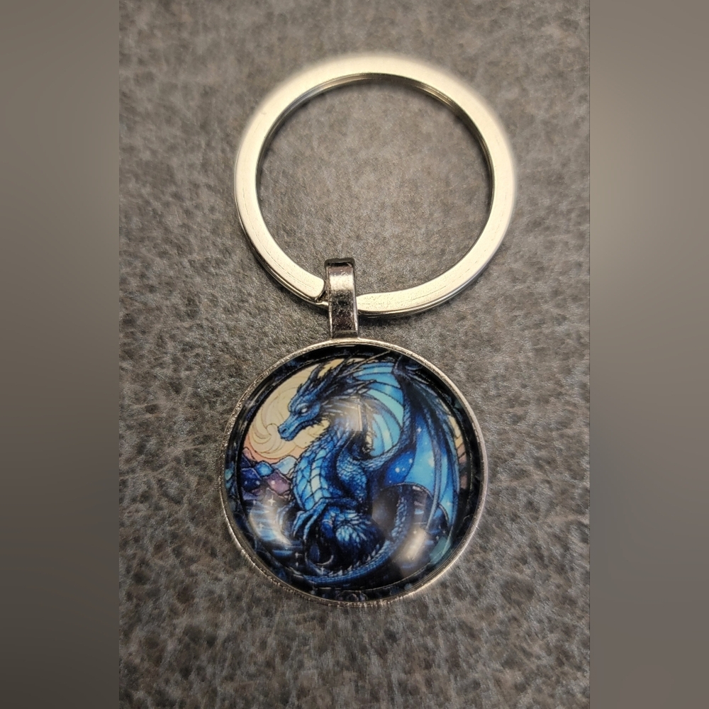 Mystical Blue Dragon Keychain